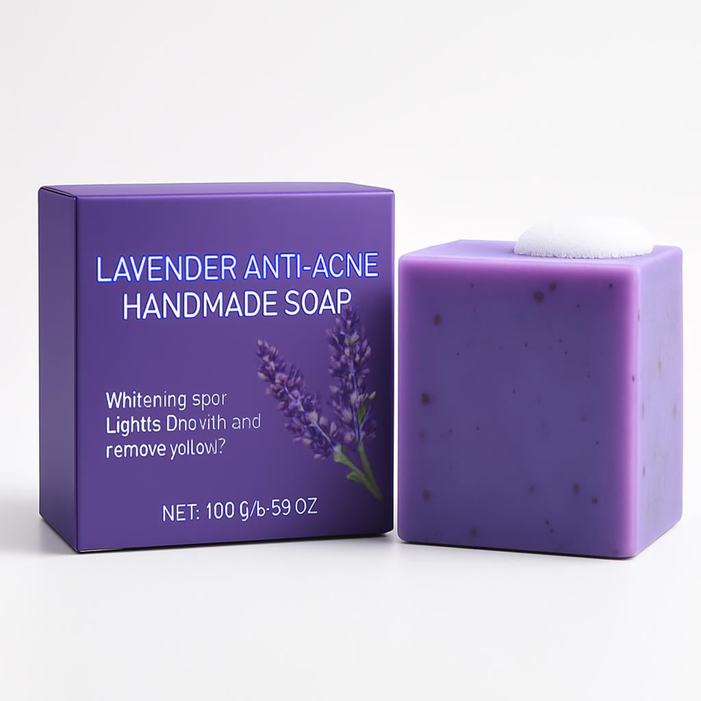 Lavender Anti-Acne Handmade Soap Bar in Eco-Friendly Packaging