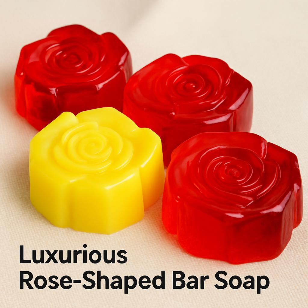 Luxurious Rose-Shaped Red Bar Soap - Eco-Friendly & Biodegradable
