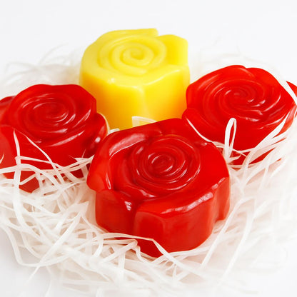 Luxurious Rose-Shaped Red Bar Soap - Eco-Friendly & Biodegradable