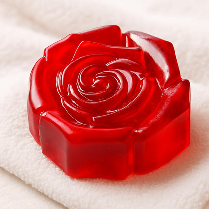 Luxurious Rose-Shaped Red Bar Soap - Eco-Friendly & Biodegradable