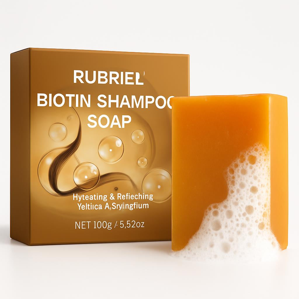 Biotin Shampoo Soap Bar in Amber Square Shape