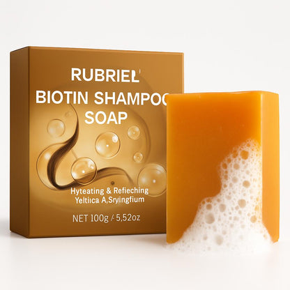 Biotin Shampoo Soap Bar in Amber Square Shape