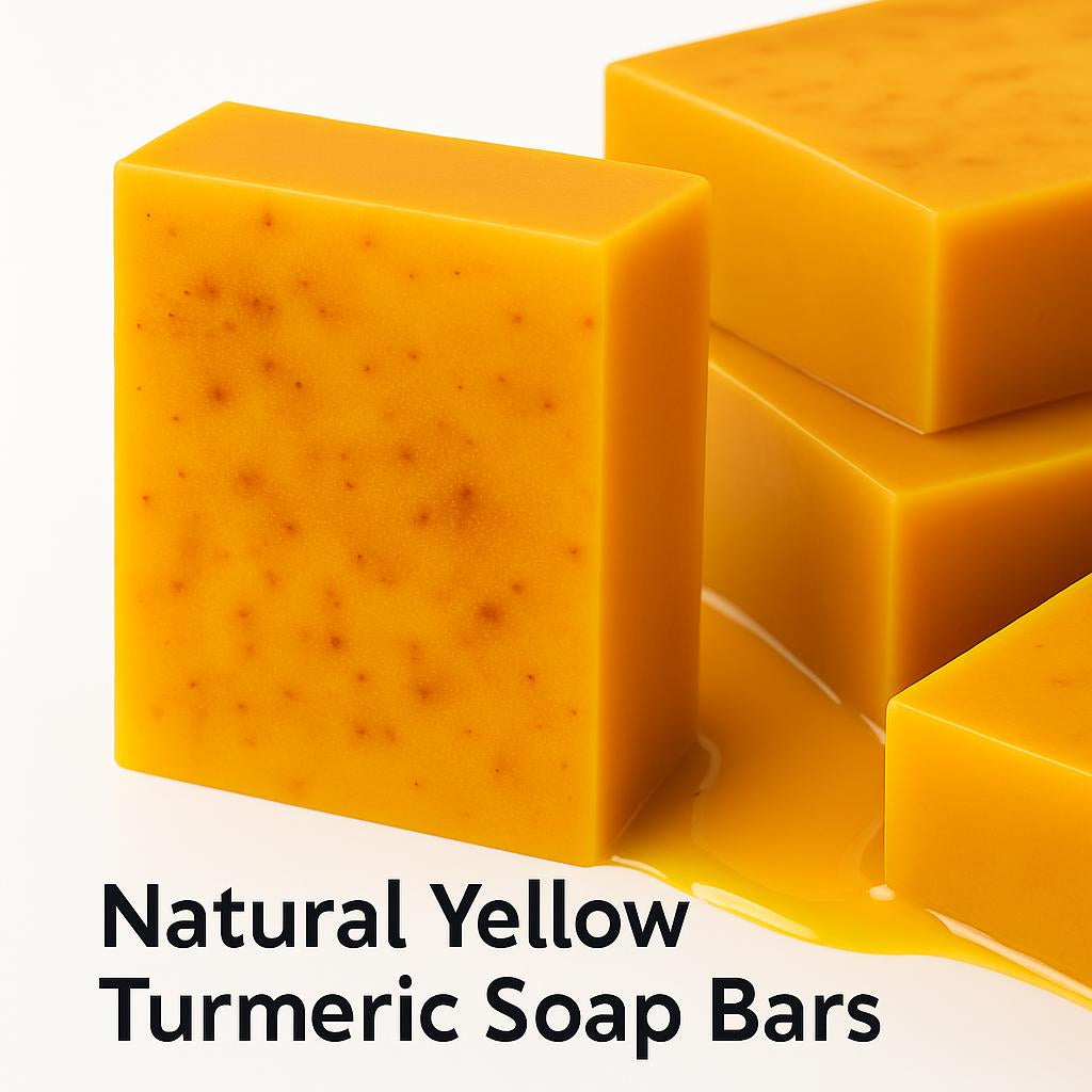 Natural Yellow Turmeric Soap Bars - Eco-Friendly, Biodegradable, Plastic-Free