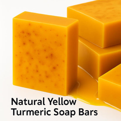 Natural Yellow Turmeric Soap Bars - Eco-Friendly, Biodegradable, Plastic-Free