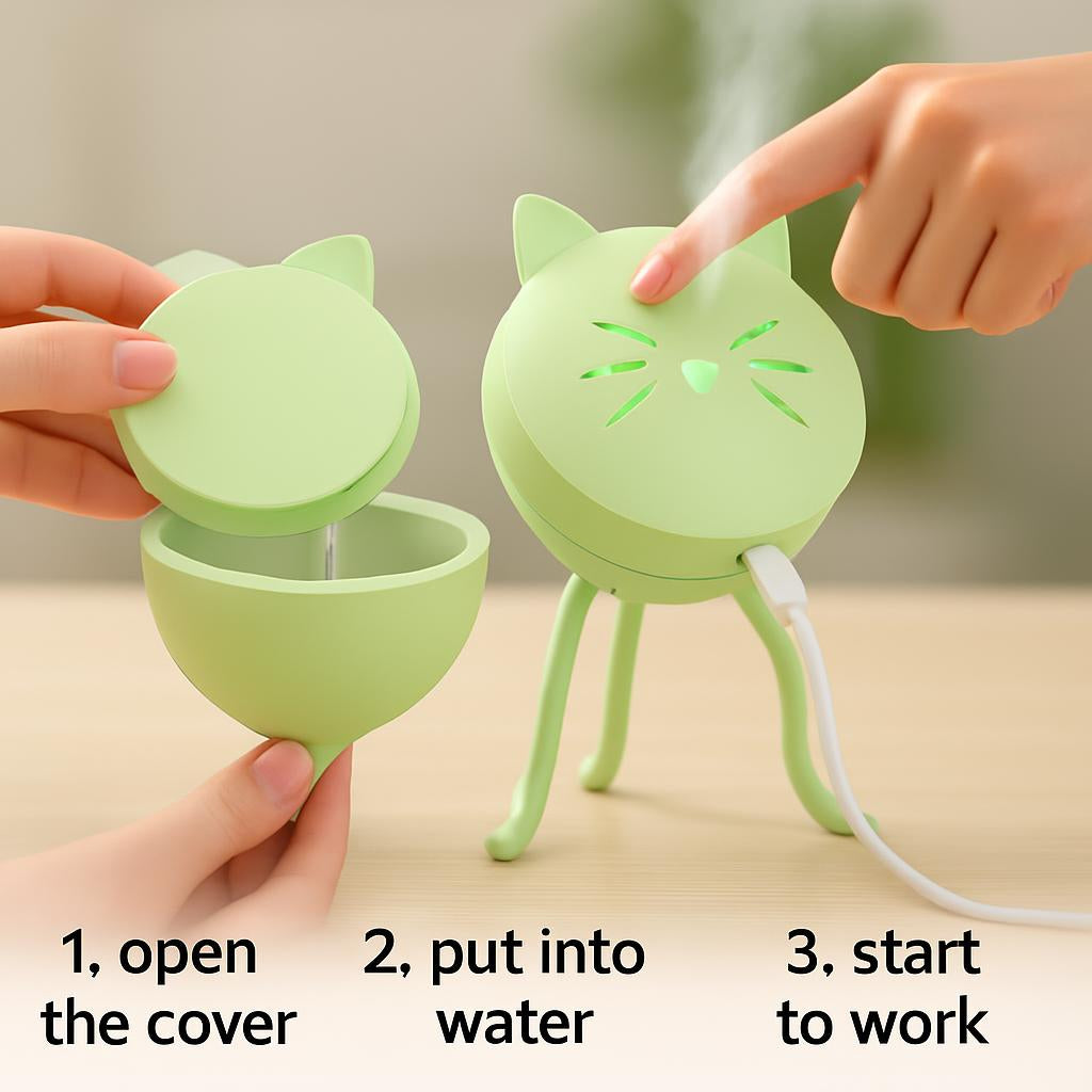 Cat Ear Design Humidifier - Compact, Eco-Friendly Air Quality Enhancer