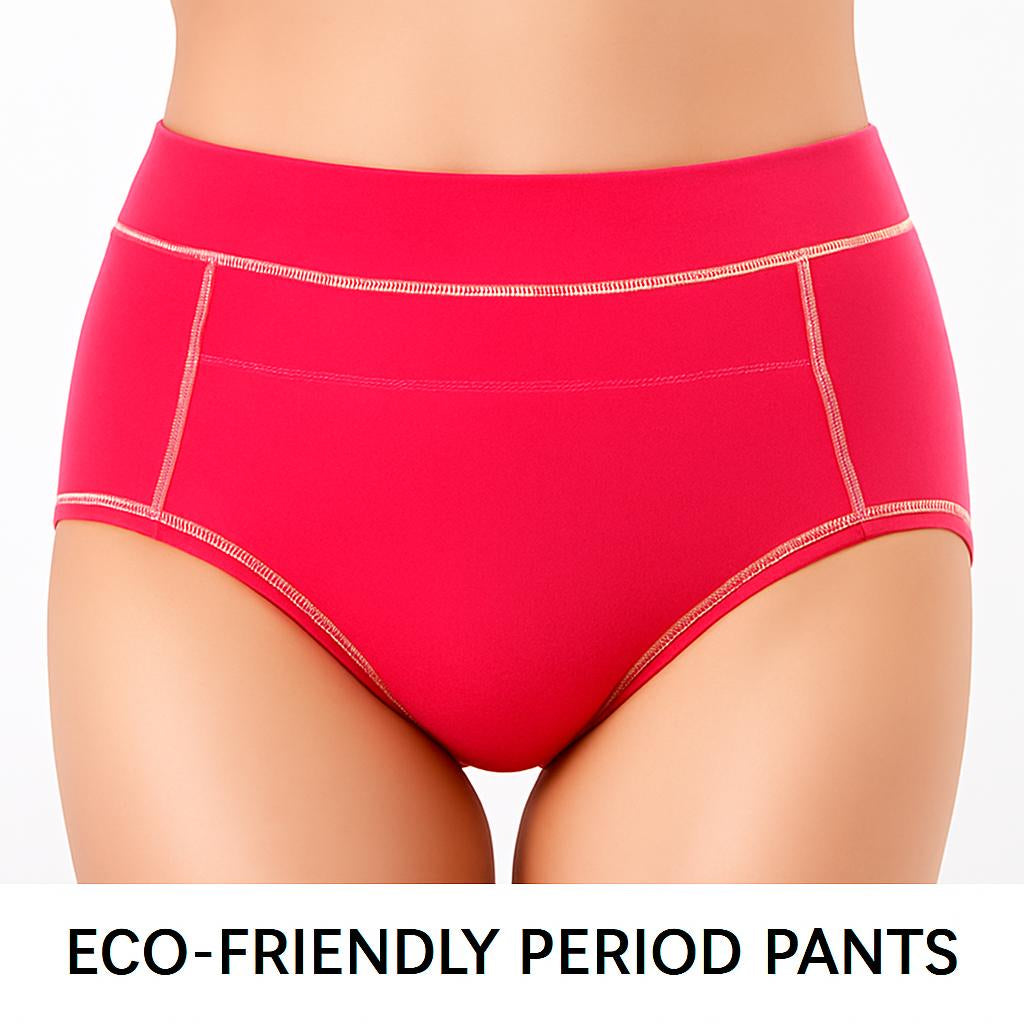Eco-Friendly Period Pants - Light Blue with Pink Stitching