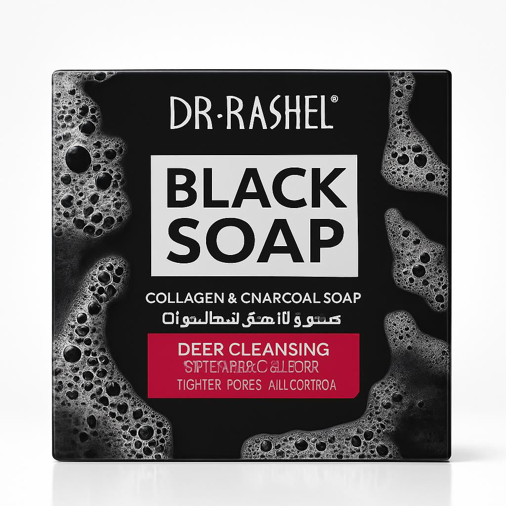 Charcoal Collagen Black Soap Bar for Natural Skincare