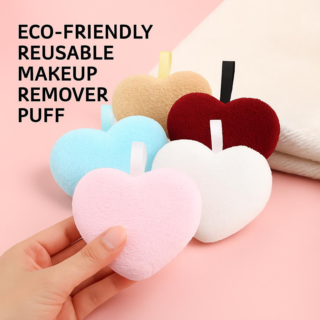 Eco-Friendly Heart-Shaped Bath Sponges in Blue, White, Pink, Beige, and Red