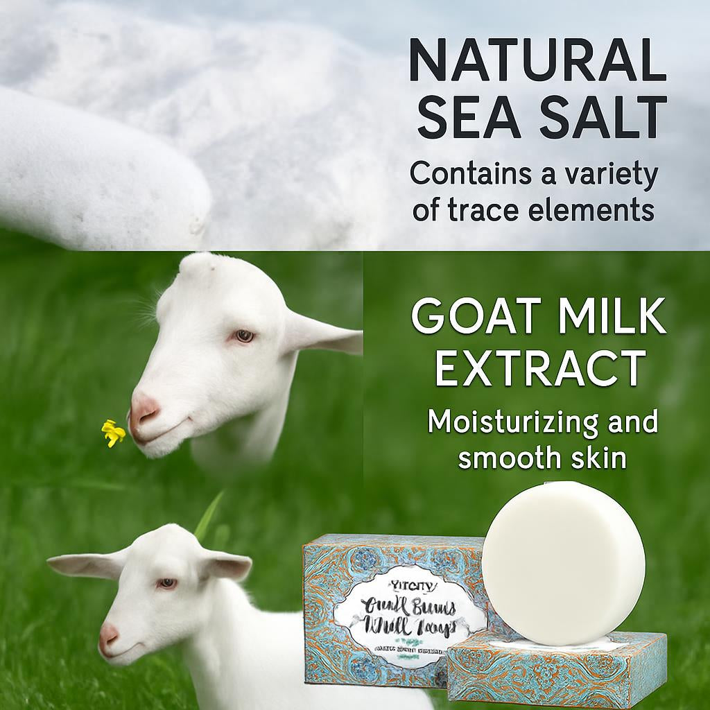 Natural Round Goat's Milk Soap Bar - Biodegradable & Plastic-Free