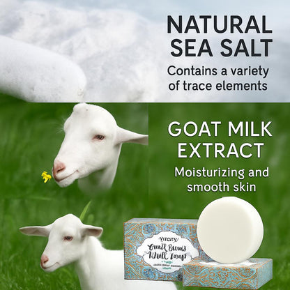 Natural Round Goat's Milk Soap Bar - Biodegradable & Plastic-Free