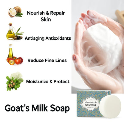 Natural Round Goat's Milk Soap Bar - Biodegradable & Plastic-Free
