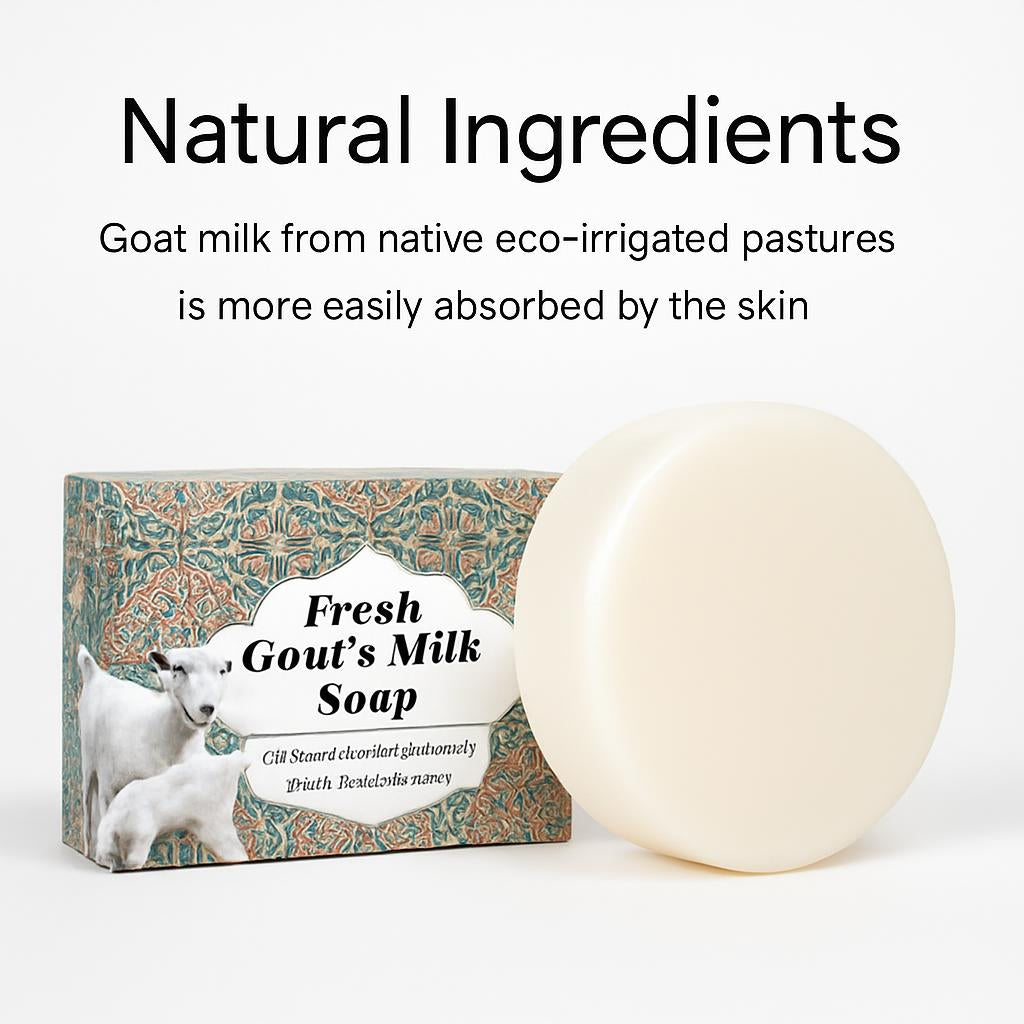 Natural Round Goat's Milk Soap Bar - Biodegradable & Plastic-Free
