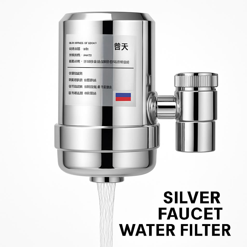Silver Faucet Water Filter with Eco-Friendly Design