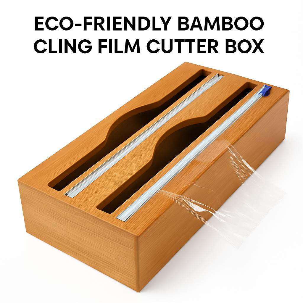 Eco-Friendly Bamboo Cling Film Cutter Box