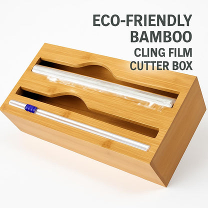 Eco-Friendly Bamboo Cling Film Cutter Box