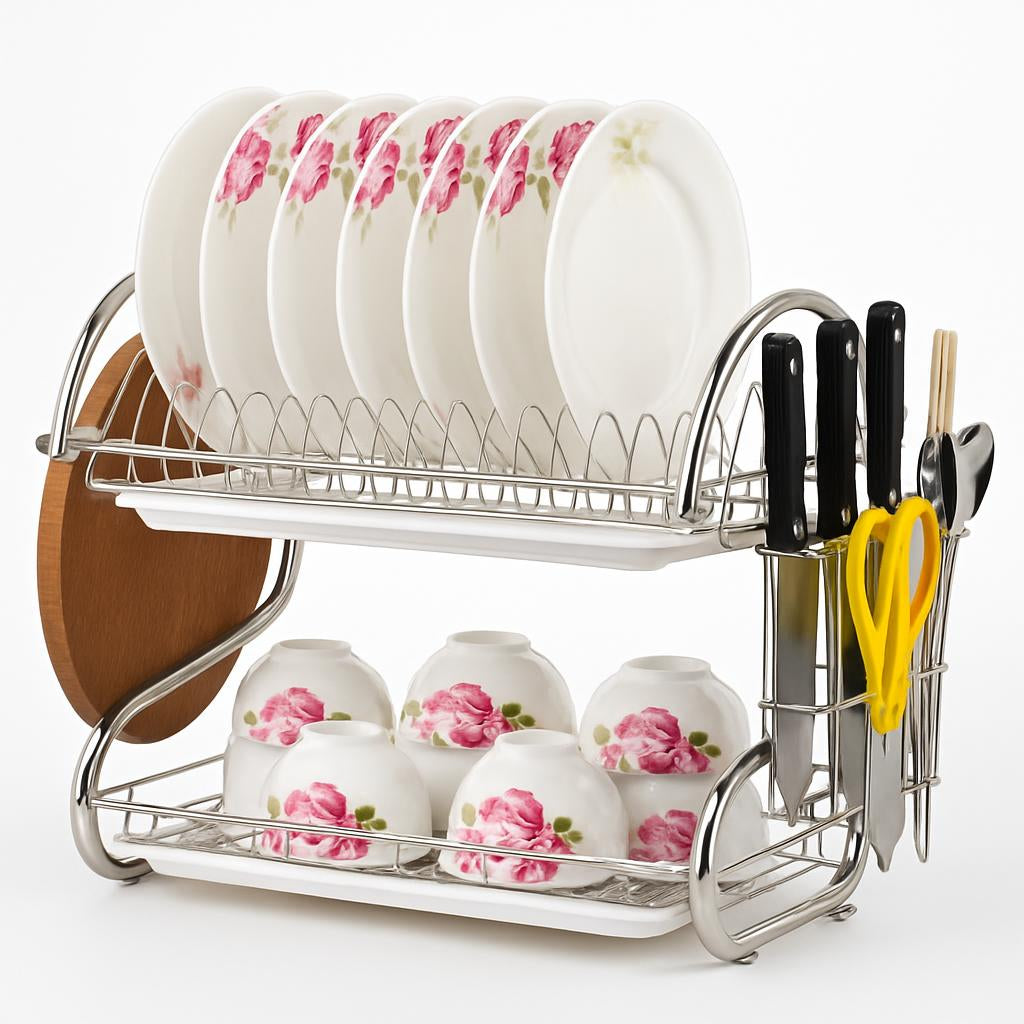 Eco-Friendly Bamboo Dish Drying Rack - X-Shaped Foldable Design