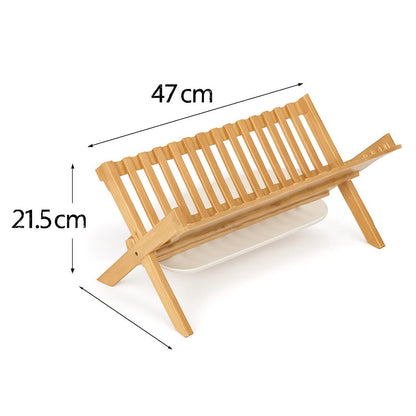 Eco-Friendly Bamboo Dish Drying Rack - X-Shaped Foldable Design