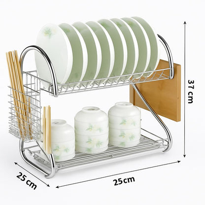 Eco-Friendly Bamboo Dish Drying Rack - X-Shaped Foldable Design