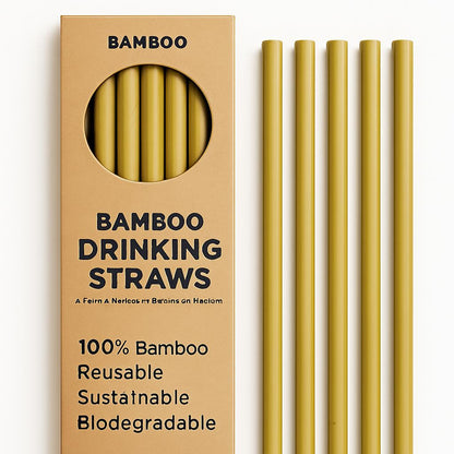 Eco-Friendly Bamboo Drinking Straws - Sustainable & Reusable