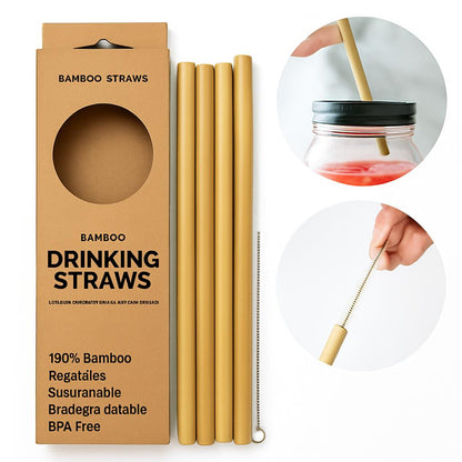 Eco-Friendly Bamboo Drinking Straws - Sustainable & Reusable
