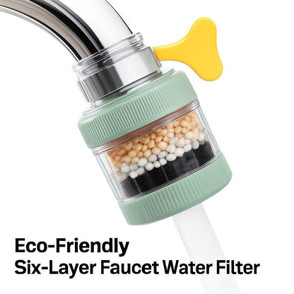 Eco-Friendly Faucet Water Filter in Green and Transparent