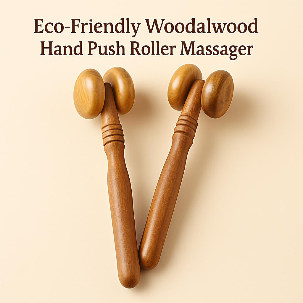 Eco-Friendly Wooden Sandalwood Hand Push Roller Massager