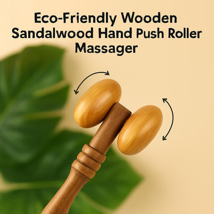 Eco-Friendly Wooden Sandalwood Hand Push Roller Massager