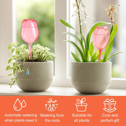 Tulip-Shaped Self-Watering Plant Bulb - Pink, Water-Saving, Eco-Friendly