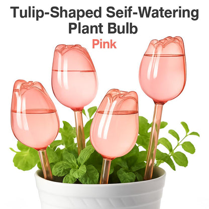 Tulip-Shaped Self-Watering Plant Bulb - Pink, Water-Saving, Eco-Friendly