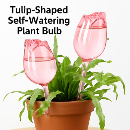 Tulip-Shaped Self-Watering Plant Bulb - Pink, Water-Saving, Eco-Friendly