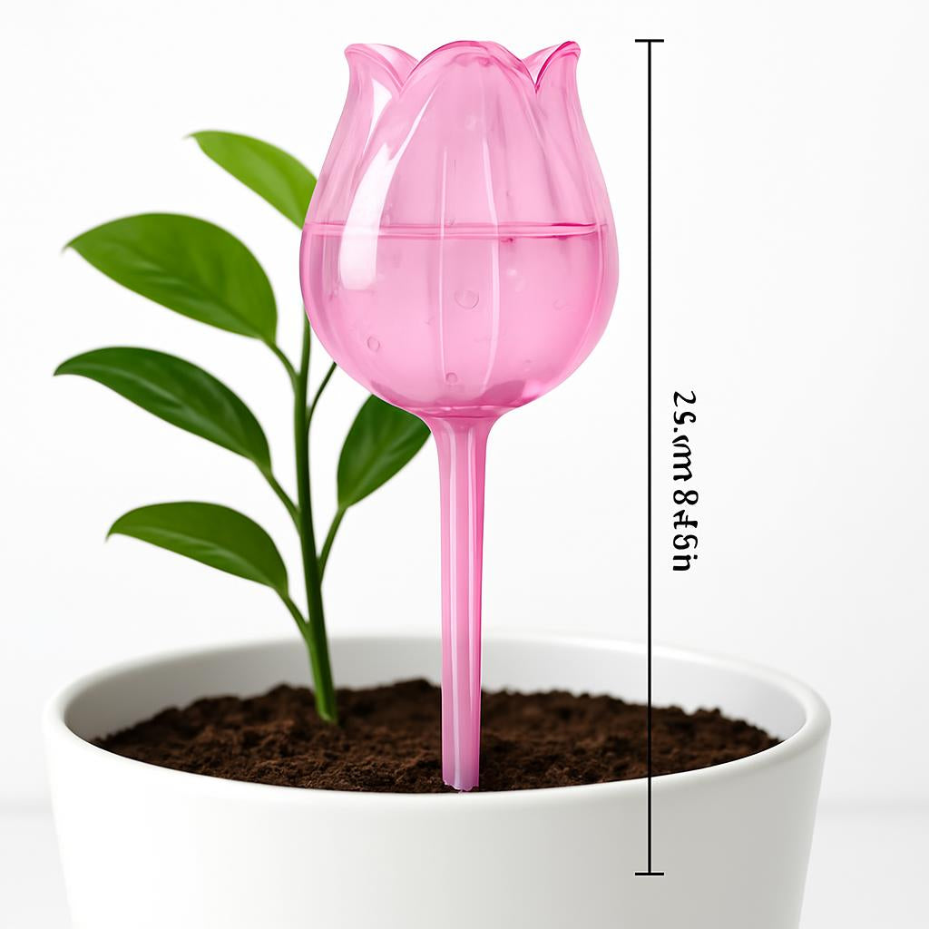 Tulip-Shaped Self-Watering Plant Bulb - Pink, Water-Saving, Eco-Friendly