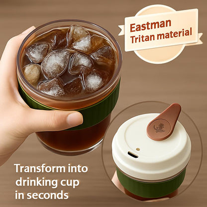 Eco-Friendly Reusable Cold Coffee Cup with Ice Tray