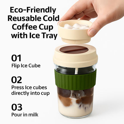 Eco-Friendly Reusable Cold Coffee Cup with Ice Tray