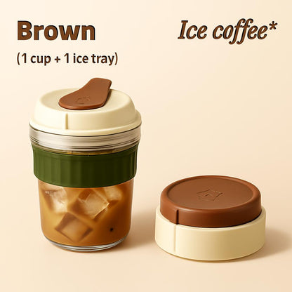 Eco-Friendly Reusable Cold Coffee Cup with Ice Tray