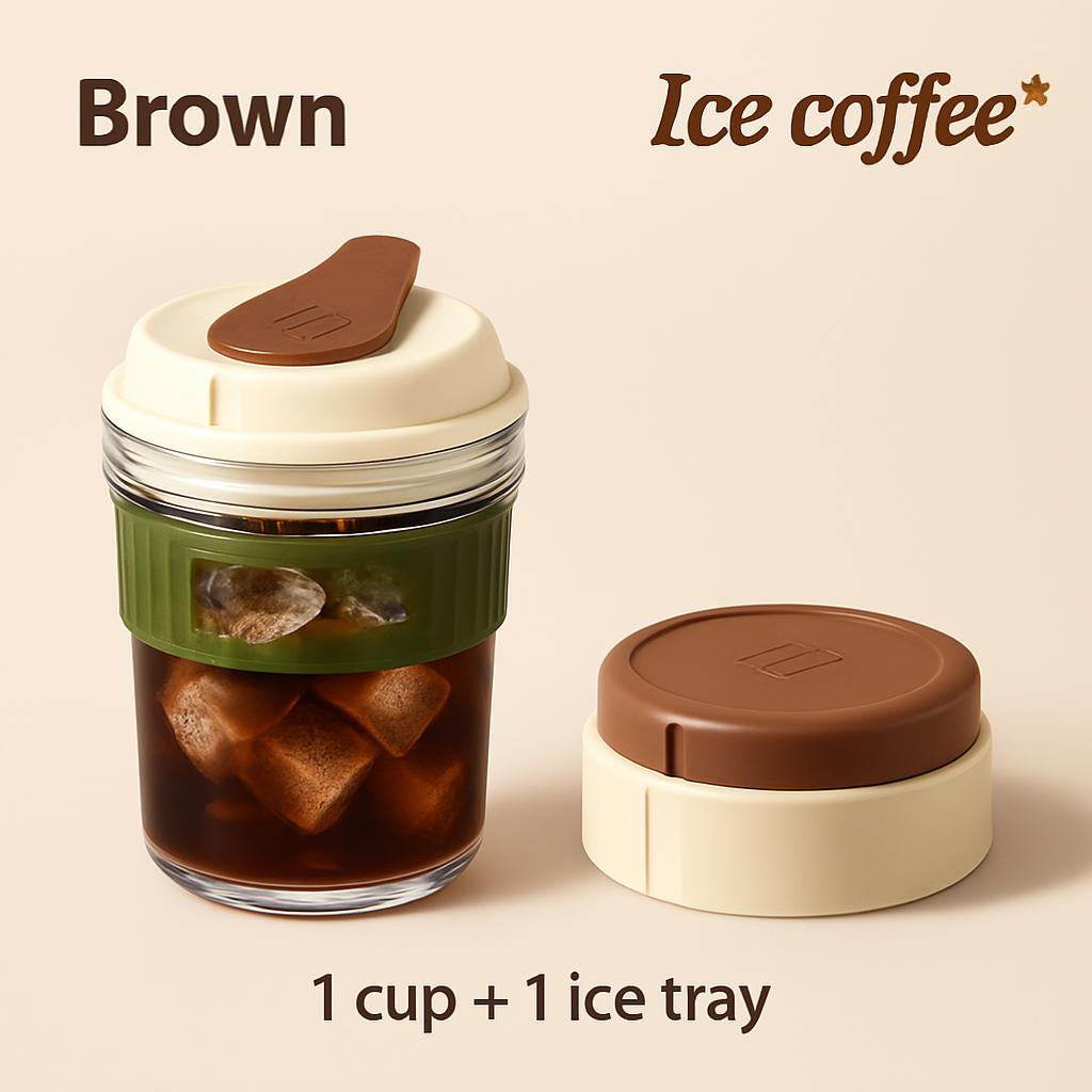 Eco-Friendly Reusable Cold Coffee Cup with Ice Tray