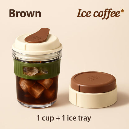 Eco-Friendly Reusable Cold Coffee Cup with Ice Tray