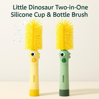 Little Dinosaur Two-in-One Silicone Cup & Bottle Brush