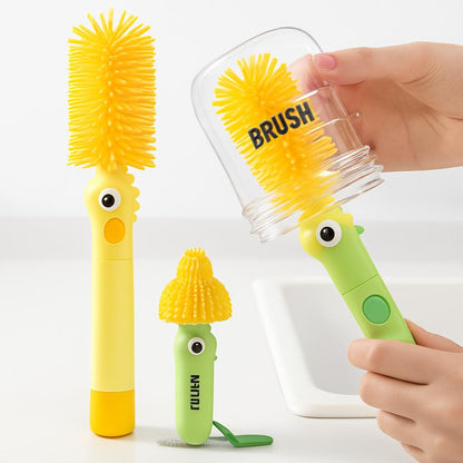 Little Dinosaur Two-in-One Silicone Cup & Bottle Brush