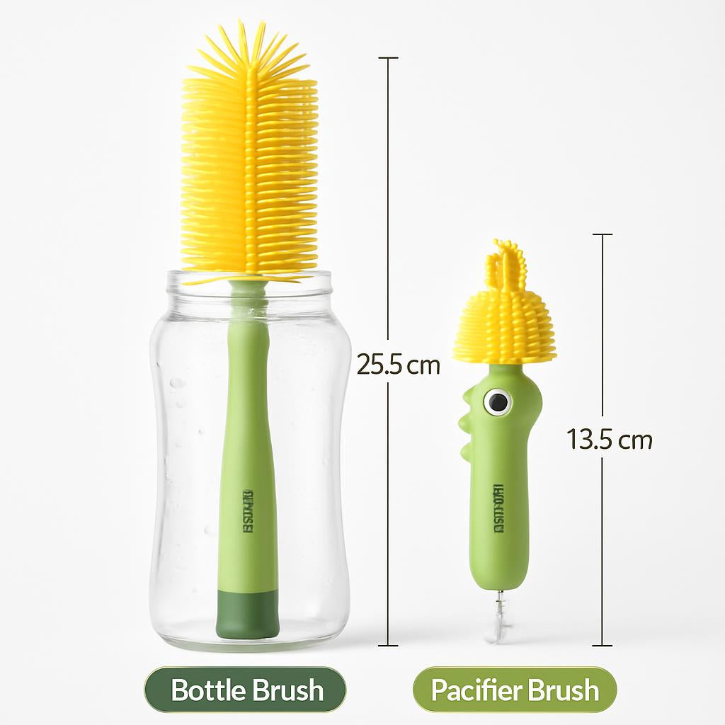 Little Dinosaur Two-in-One Silicone Cup & Bottle Brush