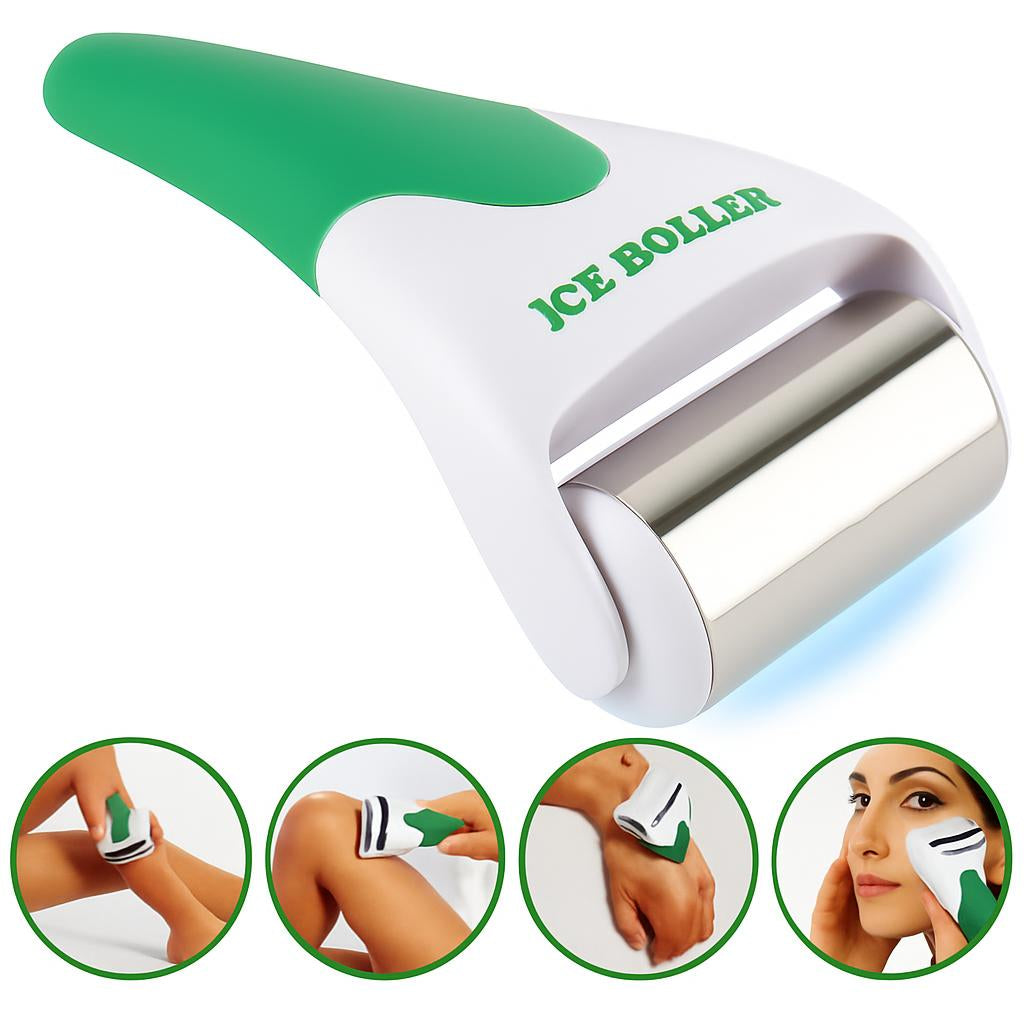 Green and White Ice Roller for Face and Body