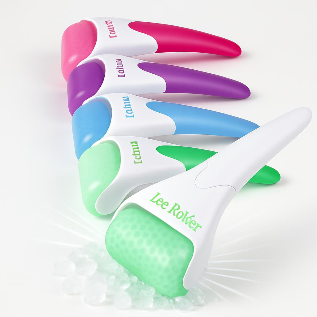 Green & White Ice Roller for Face and Body - Eco-Friendly Facial Massager
