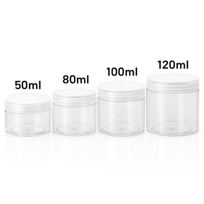 Eco-Friendly Clear Cream Bottles with Black Lids