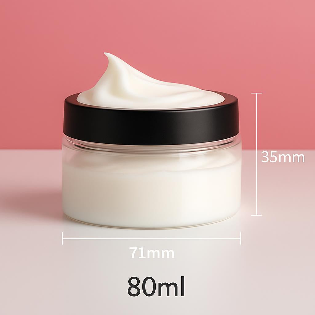 Eco-Friendly Clear Cream Bottles with Black Lids