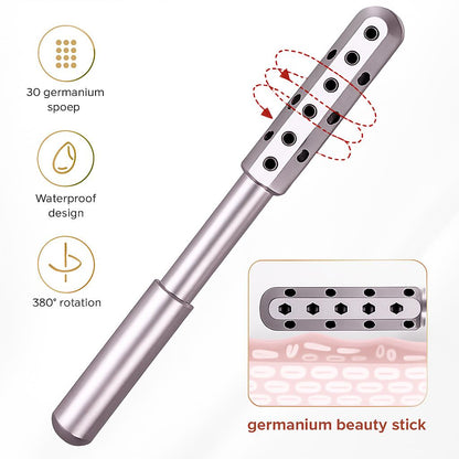Germanium Beauty Stick Facial Massage Tool - Metallic Pink