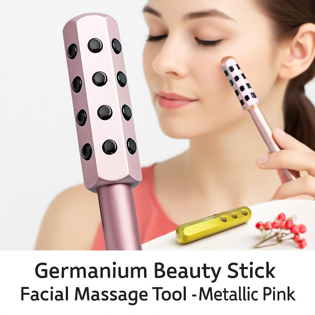 Germanium Beauty Stick Facial Massage Tool - Metallic Pink