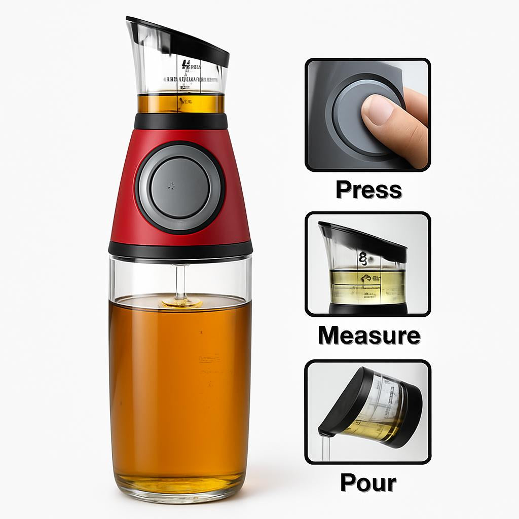Eco-Friendly 500ml Glass Oil Dispenser for Kitchen
