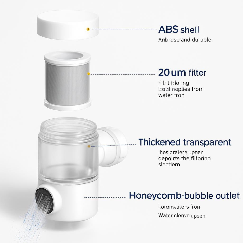 Splash Proof Water Filter Booster Faucet Filter
