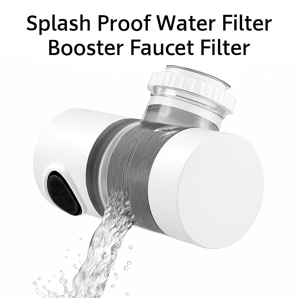 Splash Proof Water Filter Booster Faucet Filter