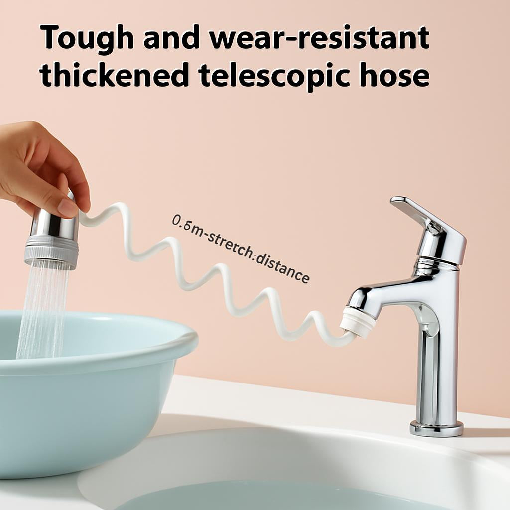 Water-Saving Telescopic Hose with Chrome Faucet Attachment