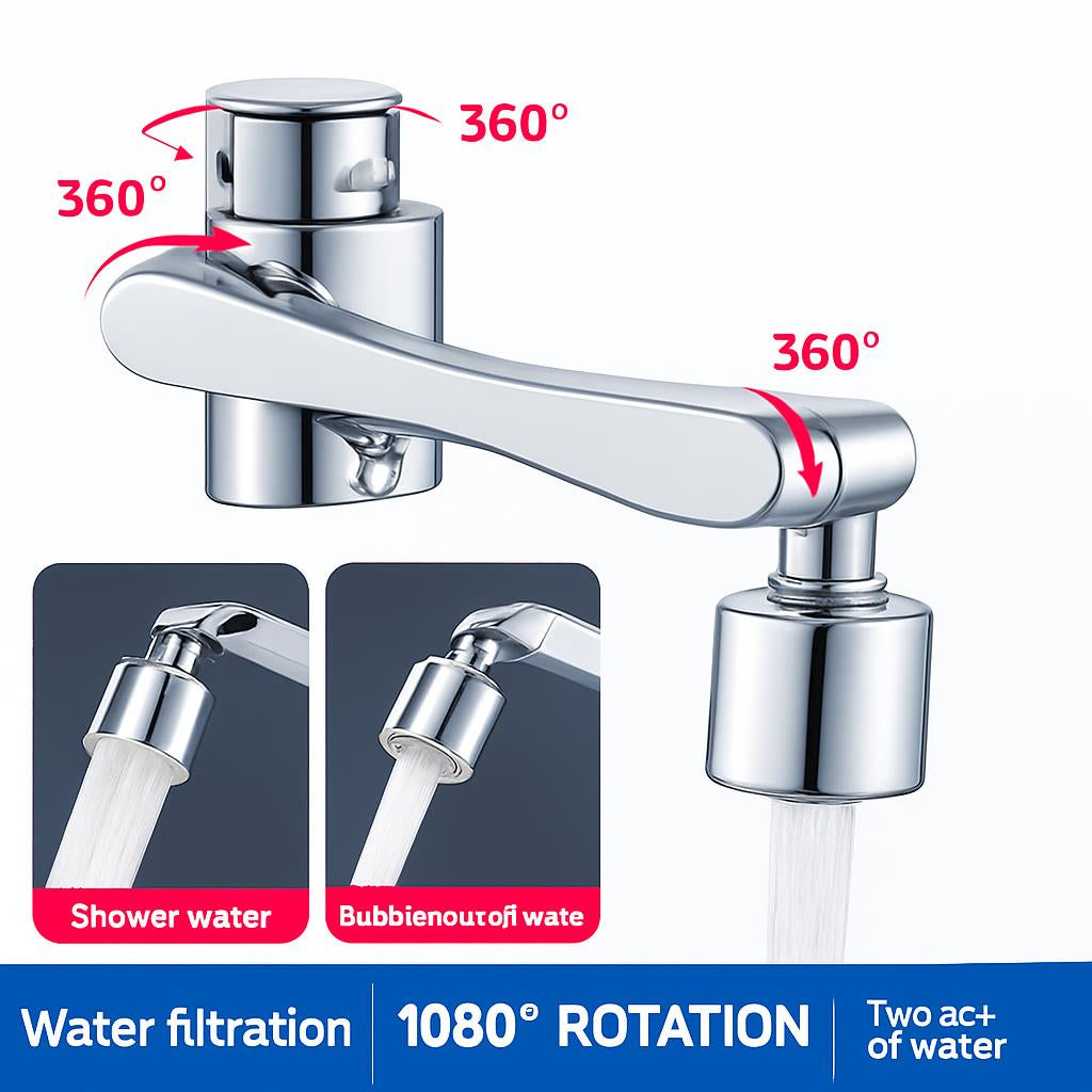 Eco-Friendly Water-Saving Faucet Filter with 1080° Rotation